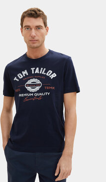 Czarny t-shirt Tom Tailor z krótkim rękawem w młodzieżowym stylu