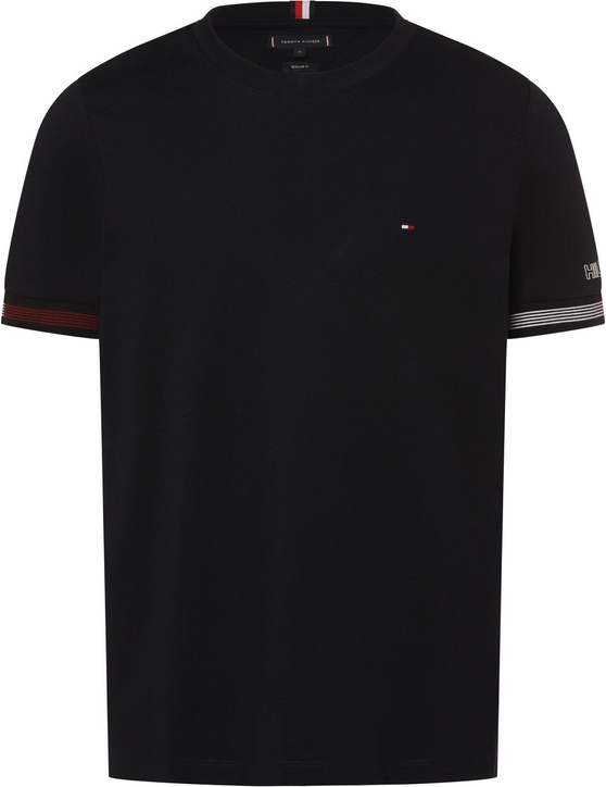 Czarny t-shirt Tommy Hilfiger w stylu casual z bawełny