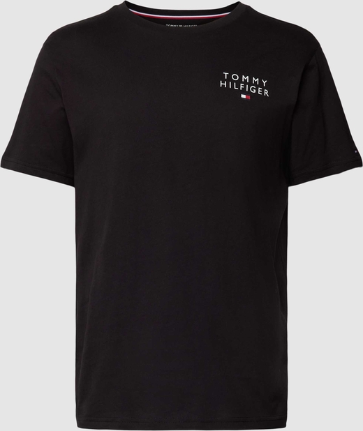Czarny t-shirt Tommy Hilfiger w stylu casual z bawełny z krótkim rękawem
