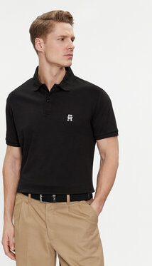 Czarny t-shirt Tommy Hilfiger w stylu casual z krótkim rękawem