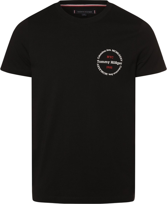 Czarny t-shirt Tommy Hilfiger z bawełny w stylu casual
