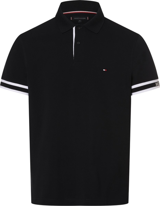 Czarny t-shirt Tommy Hilfiger z bawełny w stylu casual z krótkim rękawem