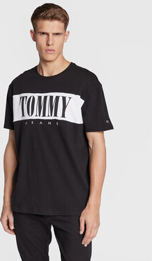 Czarny t-shirt Tommy Jeans w młodzieżowym stylu