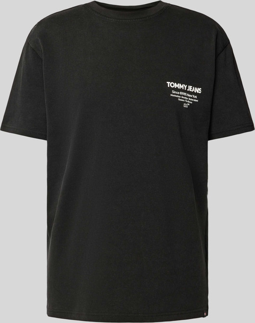 Czarny t-shirt Tommy Jeans z krótkim rękawem w stylu casual