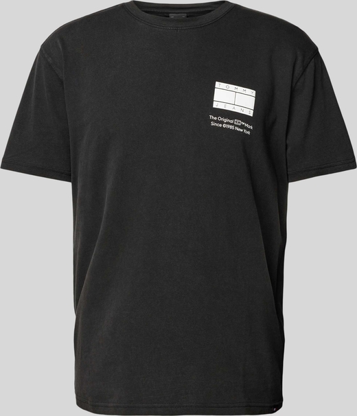 Czarny t-shirt Tommy Jeans z nadrukiem z krótkim rękawem