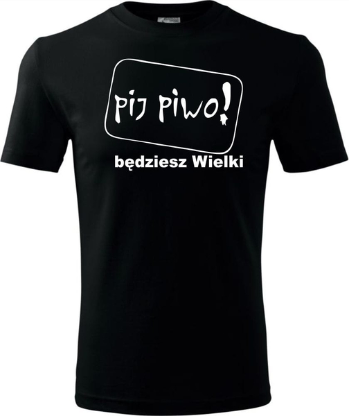 Czarny t-shirt TopKoszulki.pl z bawełny z krótkim rękawem w młodzieżowym stylu