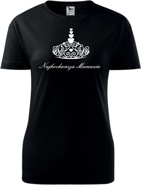 Czarny t-shirt TopKoszulki.pl z krótkim rękawem z bawełny