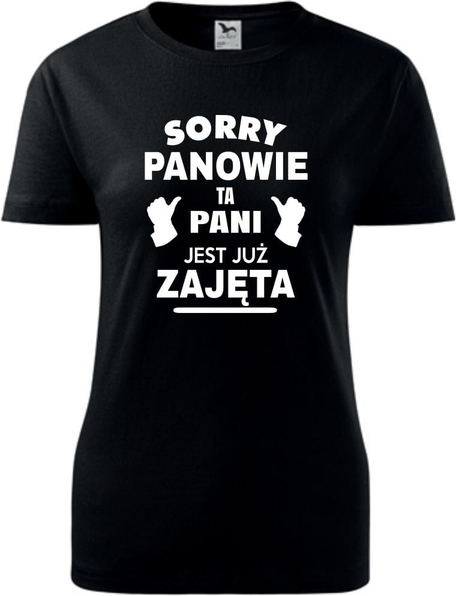 Czarny t-shirt TopKoszulki.pl z okrągłym dekoltem z bawełny