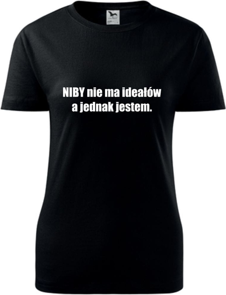Czarny t-shirt TopKoszulki.pl z okrągłym dekoltem z bawełny