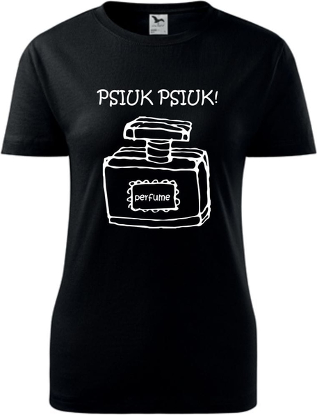 Czarny t-shirt TopKoszulki.pl z okrągłym dekoltem z krótkim rękawem
