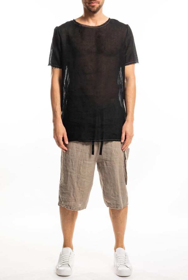 Czarny t-shirt ubierzsie.com w stylu casual z tkaniny z krótkim rękawem