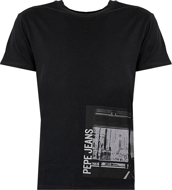 Czarny t-shirt ubierzsie.com z bawełny w młodzieżowym stylu
