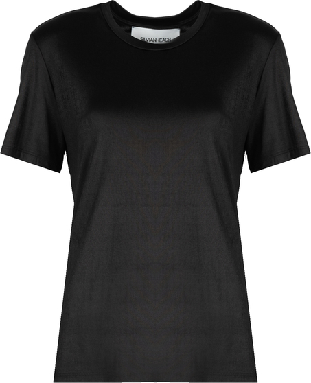 Czarny t-shirt ubierzsie.com z tkaniny