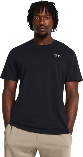 Czarny t-shirt Under Armour z bawełny z krótkim rękawem w sportowym stylu