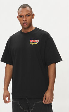Czarny t-shirt Vans w młodzieżowym stylu z krótkim rękawem