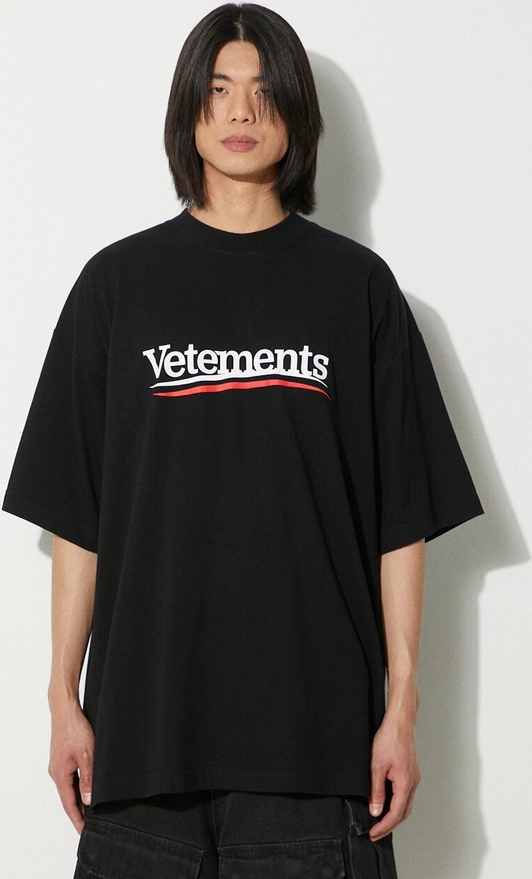 Czarny t-shirt Vetements z krótkim rękawem