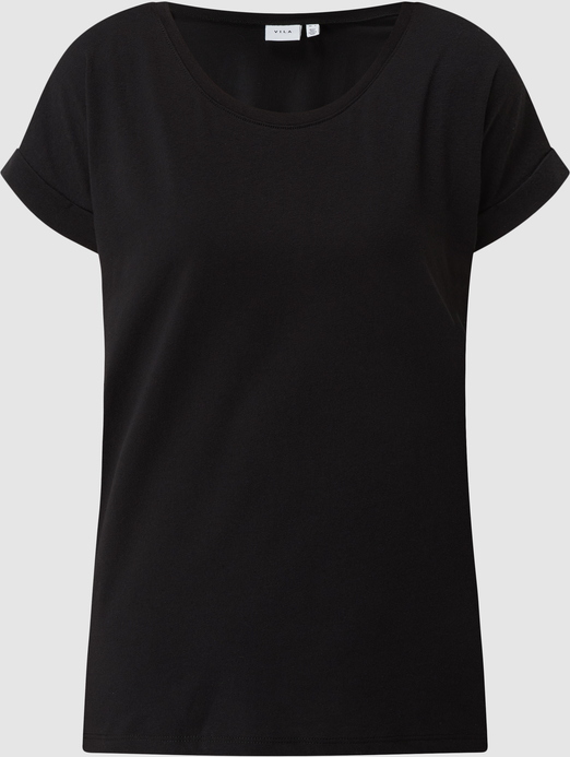 Czarny t-shirt Vila z bawełny