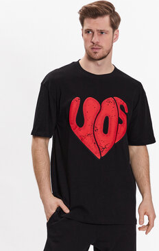 Czarny t-shirt Vision Of Super z krótkim rękawem w młodzieżowym stylu