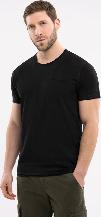Czarny t-shirt Volcano w stylu casual