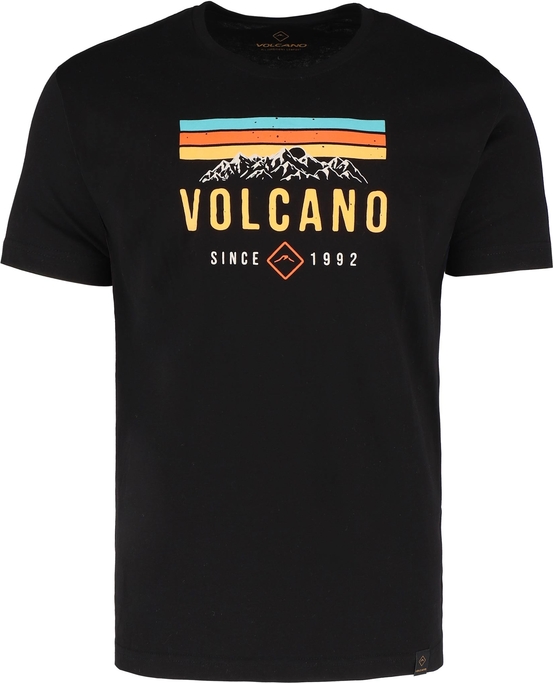 Czarny t-shirt Volcano z bawełny