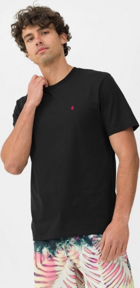 Czarny t-shirt Volcom w stylu casual z krótkim rękawem