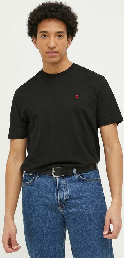 Czarny t-shirt Volcom z dzianiny z krótkim rękawem