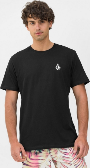 Czarny t-shirt Volcom z nadrukiem z krótkim rękawem