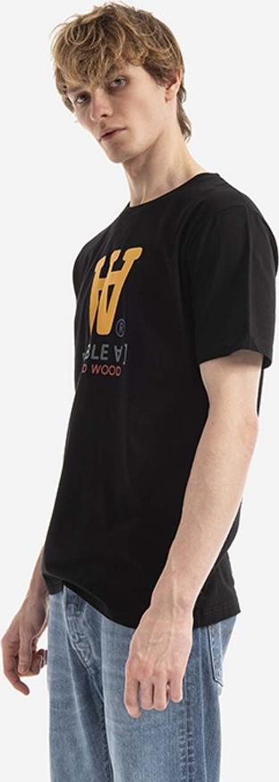 Czarny t-shirt Wood Wood w młodzieżowym stylu z krótkim rękawem