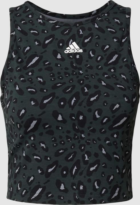 Czarny top Adidas Sportswear w sportowym stylu z okrągłym dekoltem
