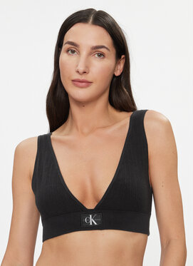 Czarny top Calvin Klein z dekoltem w kształcie litery v w stylu casual