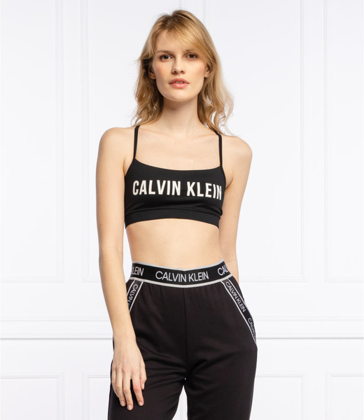 Czarny top Calvin Klein z okrągłym dekoltem