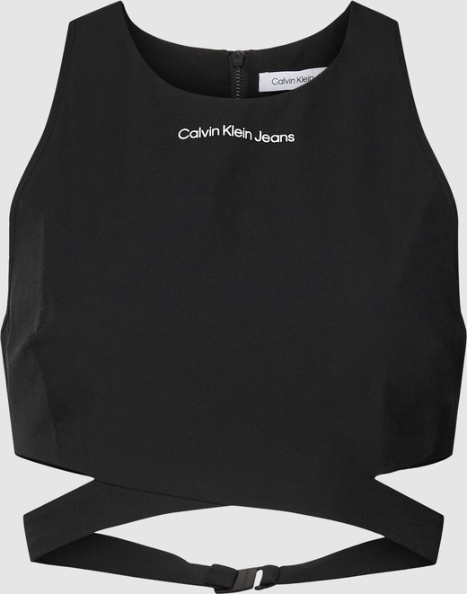 Czarny top Calvin Klein z okrągłym dekoltem