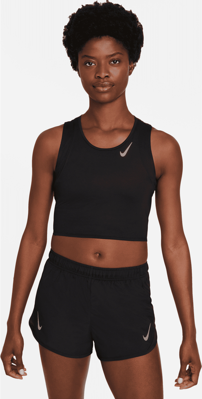 Czarny top Nike w sportowym stylu z okrągłym dekoltem