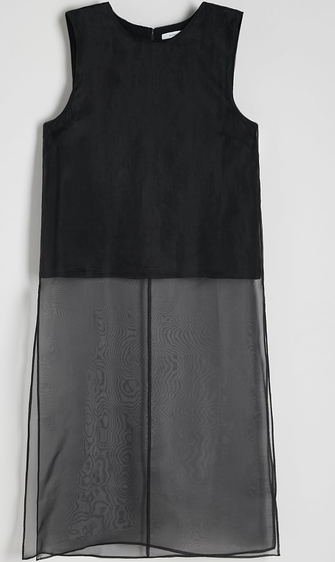 Czarny top Reserved z tkaniny z okrągłym dekoltem