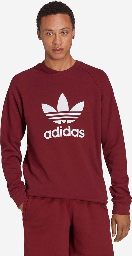 Czerwona bluza Adidas Originals z bawełny