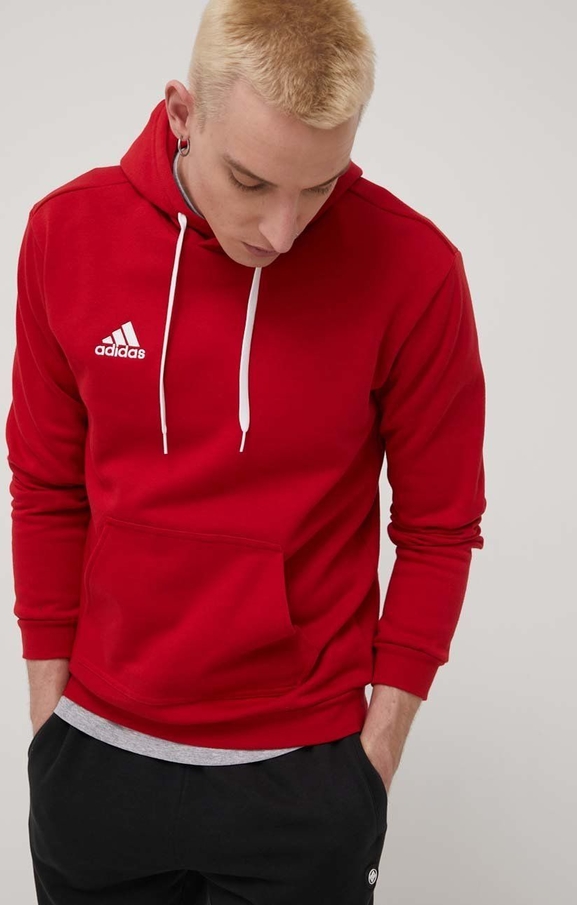 Czerwona bluza Adidas Performance z bawełny