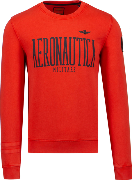 Czerwona bluza Aeronautica Militare w stylu klasycznym z bawełny