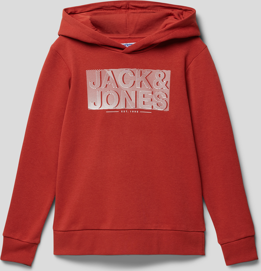 Czerwona bluza dziecięca Jack & Jones dla chłopców z bawełny