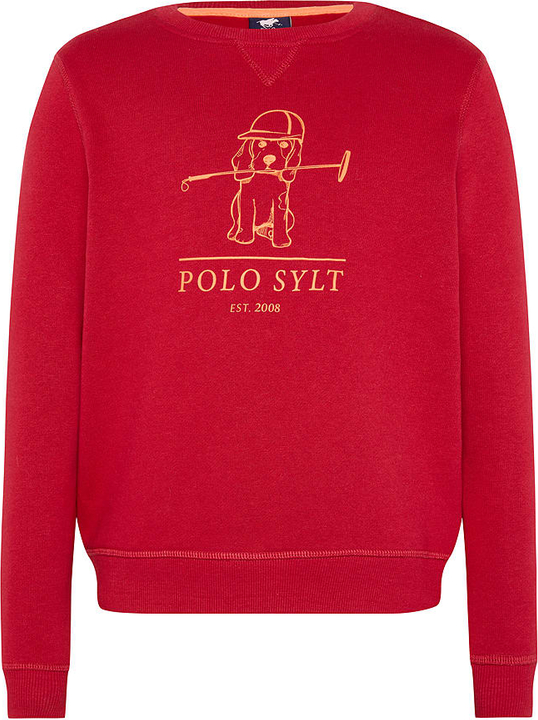 Czerwona bluza dziecięca Polo Sylt z bawełny dla chłopców