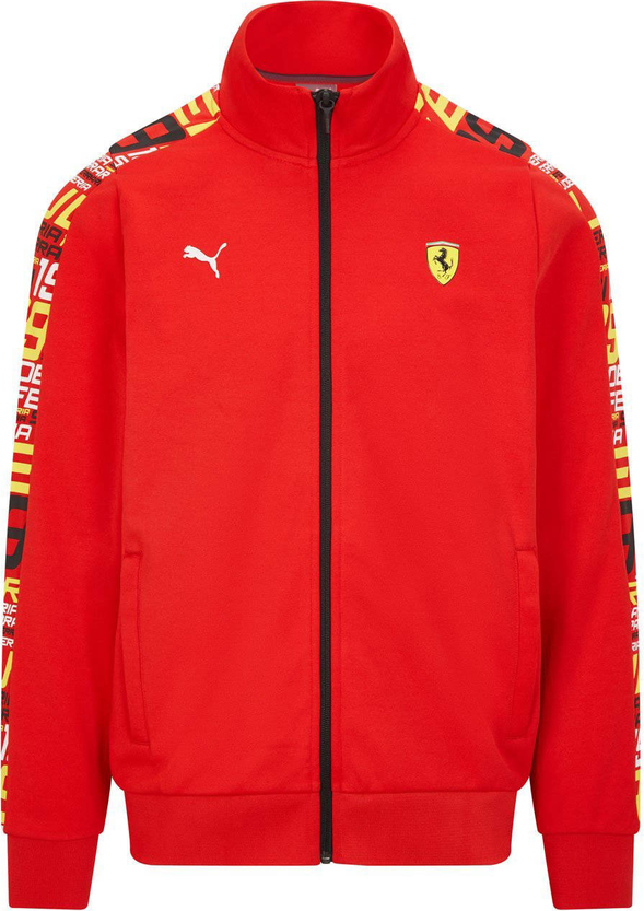 Czerwona bluza Ferrari w sportowym stylu z dresówki