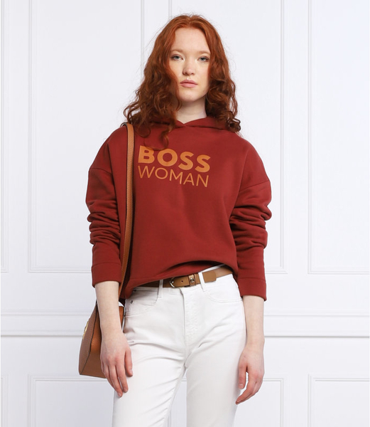 Czerwona bluza Hugo Boss w stylu casual z kapturem krótka