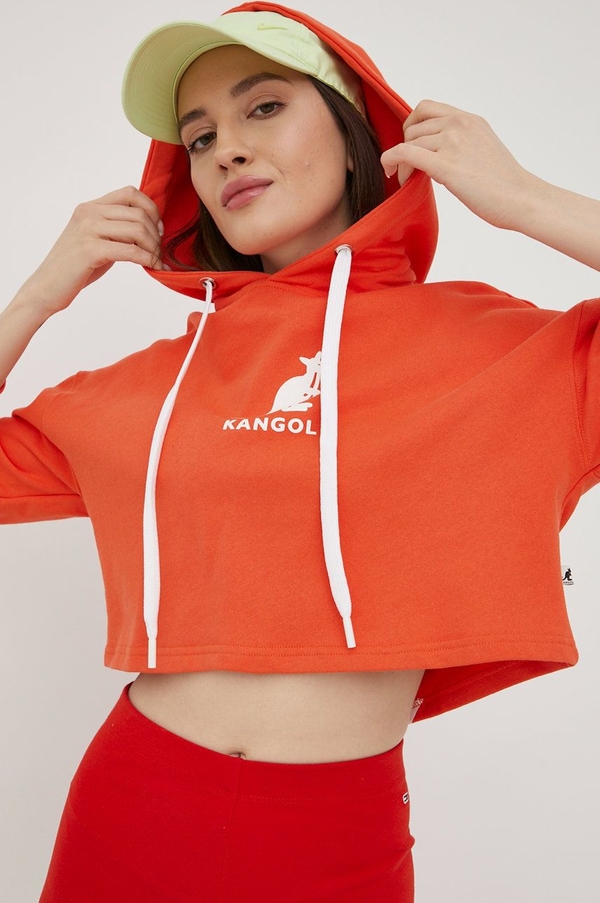 Czerwona bluza Kangol z kapturem w młodzieżowym stylu