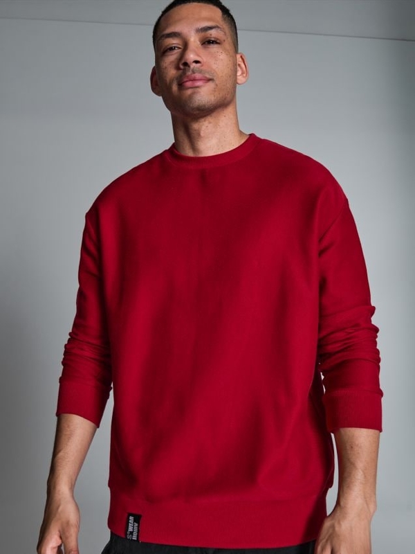 Czerwona bluza Sinsay z bawełny w stylu casual