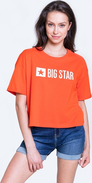 Czerwona bluzka Big Star z okrągłym dekoltem