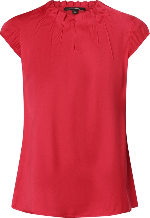 Czerwona bluzka comma, z krótkim rękawem w stylu casual z okrągłym dekoltem