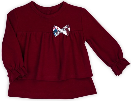 Czerwona bluzka dziecięca 5.10.15 z bawełny dla dziewczynek z długim rękawem
