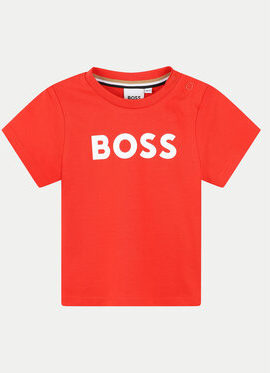 Czerwona bluzka dziecięca Hugo Boss z krótkim rękawem