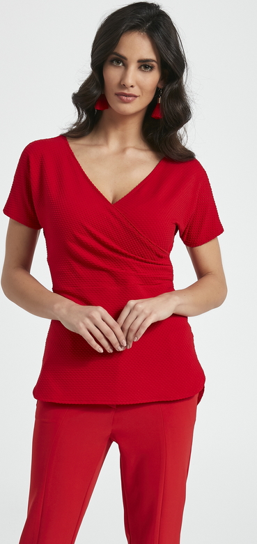 Czerwona bluzka Ennywear w stylu casual z tkaniny