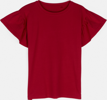 Czerwona bluzka Gate z krótkim rękawem w stylu casual
