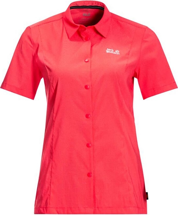 Czerwona bluzka Jack Wolfskin w stylu casual z dekoltem w kształcie litery v
